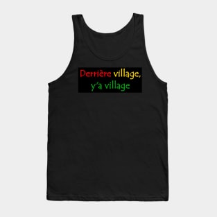 Derriere Village y'a Village African Street Slang Quote Red Yellow Green Tank Top